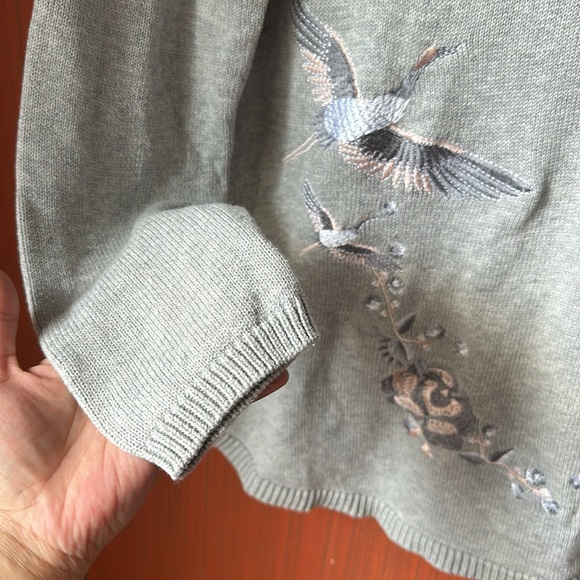 Style & Co. Gray Embroidered Print Sweater M - Picture 4 of 4
